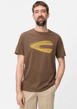CAMEL ACTIVE - Camel Active ανδρικό T-shirt με monogram print Regular Fit - C261-409700-7T02 Καφέ