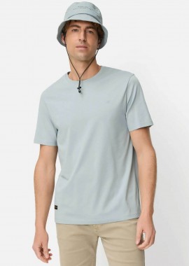 CAMEL ACTIVE - Camel Active ανδρικό T-shirt με κεντημένο monogram Regular Fit - C261-409700-7T07 Γκρι Γαλάζιο