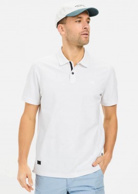 CAMEL ACTIVE - Camel Active ανδρική μπλούζα πόλο πικέ με κεντημένο monogram Regular Fit - C261-409920-5P01N Λευκό