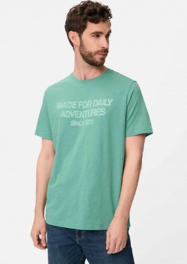 CAMEL ACTIVE - Camel Active ανδρικό T-shirt με lettering Regular Fit - C261-409700-7T54 Πράσινο