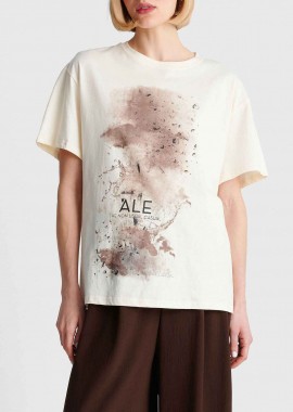 'ALE - 'ALE γυναικείο T-shirt με print - 8923136 Εκρού