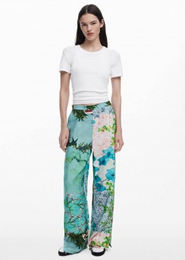 DESIGUAL - Desigual γυναικείο παντελόνι με floral σχέδιο
