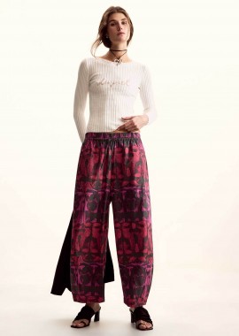 DESIGUAL - Desigual γυναικείo παντελόνι με floral print Regular Fit