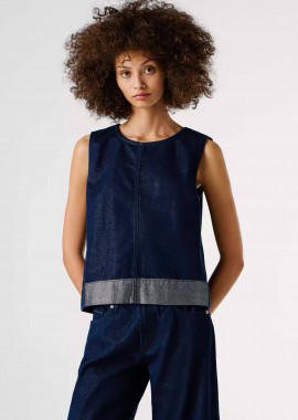 PEPE JEANS - Pepe Jeans γυναικείo denim τοπ αμάνικο Boxy Fit