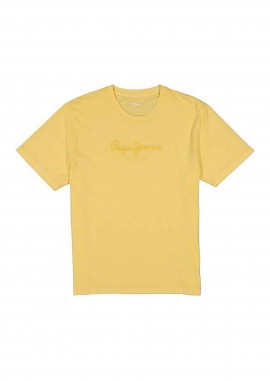 PEPE JEANS - Pepe Jeans ανδρικό T-shirt με κεντημένο λογότυπο Regular Fit - PM509418 Κίτρινο