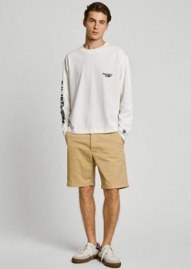 PEPE JEANS - Pepe Jeans ανδρική βερμούδα chino Regular Fit - PM801181 Μπεζ