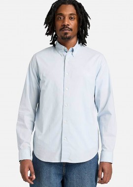 TIMBERLAND - Timberland ανδρικό πουκάμισο stretch poplin button down με κεντημένο tree logo Regular Fit - TB0A6GRH9401 Σιελ