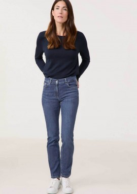 GERRY WEBER - Gerry Weber γυναικείο τζιν παντελόνι πεντάτσεπο Slim Straight Leg - 322089-66844 Μπλε Σκούρο