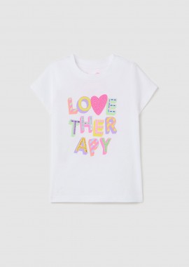 OVS KIDS - OVS παιδικό T-shirt με lettering print Regular Fit - 002225948 Λευκό