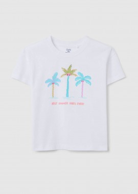 OVS KIDS - OVS παιδική μπλούζα με print Regular Fit - 002366157 Λευκό