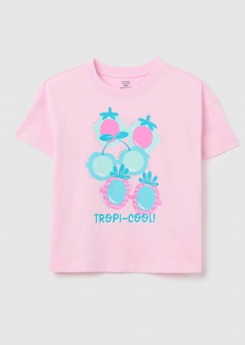 OVS KIDS - OVS παιδική μπλούζα με print Regular Fit - 002366171 Ροζ