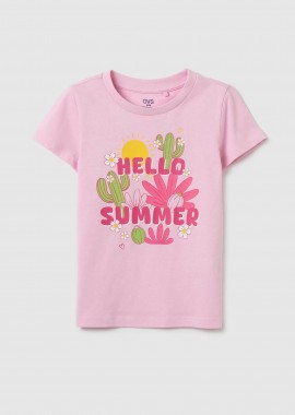OVS KIDS - OVS παιδική μπλούζα με print Regular Fit - 002366213 Ροζ