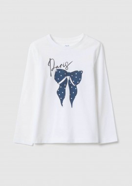 OVS KIDS - OVS παιδική μπλούζα βαμβακερή με print Regular Fit - 002551495 Λευκό