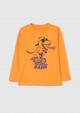 OVS KIDS - OVS παιδική μπλούζα μακρυμάνικη με dinosaur print - 002195624 Πορτοκαλί
