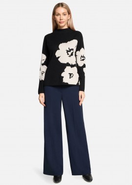 BETTY BARCLAY - Betty Barclay γυναικείο ψηλόμεσο παντελόνι Relaxed Fit - 6148/2420 Μπλε Σκούρο