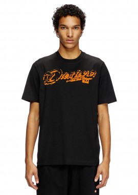 DIESEL - Diesel ανδρικό T-shirt με λογότυπο ''T-adjust-R7'' - S25A164060QIAM Μαύρο