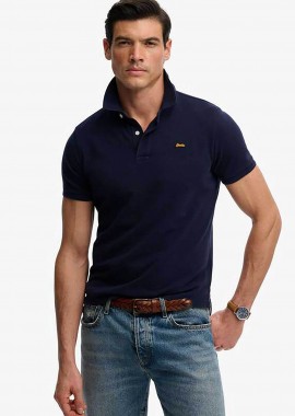 SUPERDRY & CO - Superdry ανδρική μπλούζα πόλο πικέ με λογότυπο Relaxed Fit