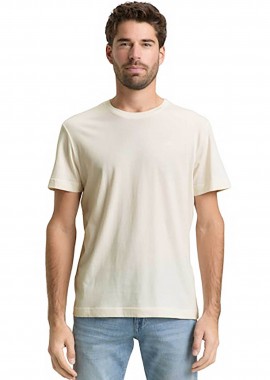 TOM TAILOR - Tom Tailor ανδρικό T-shirt με κεντημένο λογότυπο Regular Fit - 1050139 Λευκό