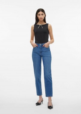 VERO MODA - Vero Moda γυναικείο τζιν παντελόνι ψηλόμεσο πεντάτσεπο Mom Fit - 10297655 Denim Blue
