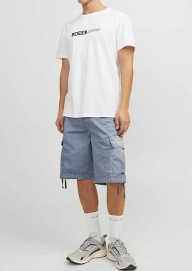 JACK & JONES - JACK & JONES ανδρική cargo βερμούδα Loose Fit - 12253122 Μπλε Ανοιχτό