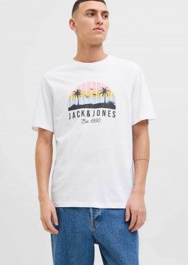 JACK & JONES - JACK & JONES ανδρικό T-shirt με λογότυπο - 12269418 Λευκό