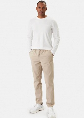 JACK & JONES - JACK & JONES ανδρικό παντελόνι με ελαστική μέση Regular Fit - 12288472 Εκρού