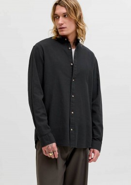 JACK & JONES - JACK & JONES ανδρικό πουκάμισο μάο Regular Fit - 12289184 Μαύρο