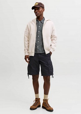 JACK & JONES - JACK & JONES ανδρική βερμούδα cargo Relaxed Fit - 12291369 Μαύρο