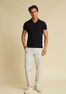 DORS - DORS ανδρικό παντελόνι chino με μικροσχέδιο - 2038035.C01 Λευκό