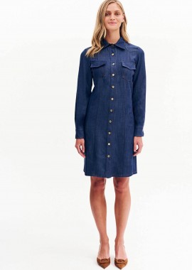 FOREL - Forel γυναικείο mini denim φόρεμα σεμιζιέ - 081.50.01.042 Denim Blue