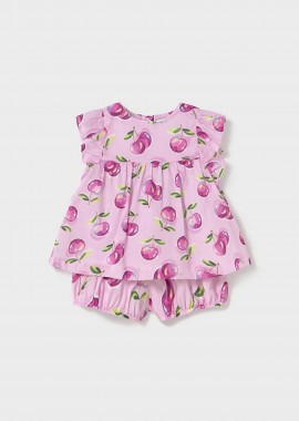 MAYORAL - Mayoral βρεφικό σετ μπλούζα και σορτς με cherry print - 1238-S25 Μοβ