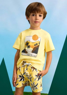 MAYORAL - Mayoral παιδικό μαγιό βερμούδα με all-over print - 3612-S25 Κίτρινο
