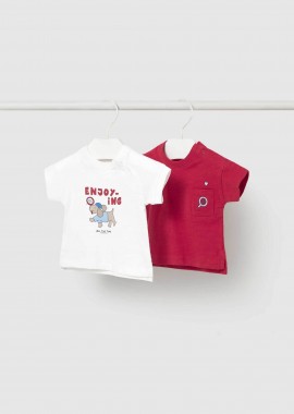 MAYORAL - Mayoral βρεφικό σετ T-shirt με print - 1074-S26 Κόκκινο