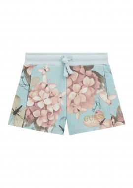 GUESS - Guess παιδικό σορτς με all-over print και κεντημένο λογότυπο Regular Fit - K5RD08KA6R4 Γαλάζιο