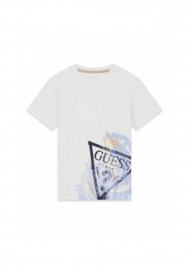 GUESS - Guess παιδικό T-shirt με triangle logo print - L6RI14K8HM4 Λευκό