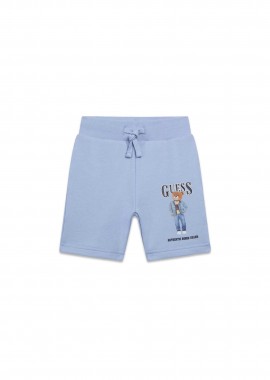 GUESS - Guess παιδικό σορτς με logo print - N6RD02KAD74 Γαλάζιο