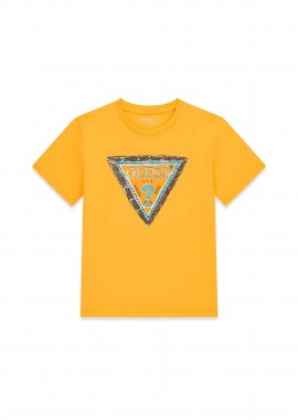 GUESS - Guess παιδικό T-shirt με λογότυπο - L6GI00K8HM4 Κίτρινο