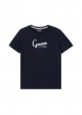 GUESS - Guess παιδικό T-shirt με λογότυπο - L6GI01K8HM4 Μπλε Σκούρο