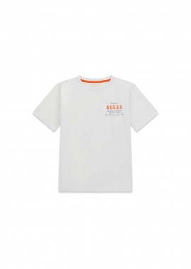 GUESS - Guess παιδικό T-shirt με logo print - L6GI21K8HM4 Λευκό