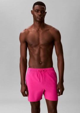 CALVIN KLEIN - Calvin Klein ανδρικό μαγιό σορτς medium με logo tape στα πλαϊνά - LV00N61002 Φούξια