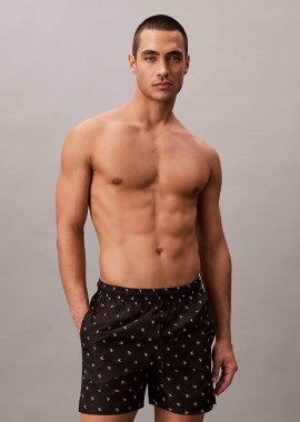 CALVIN KLEIN - Calvin Klein ανδρικό μαγιό σορτς medium με logo patch - LV00N61027 Μαύρο