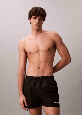 CALVIN KLEIN - Calvin Klein ανδρικό μαγιό σορτς short με λογότυπο - LV00N61048 Μαύρο