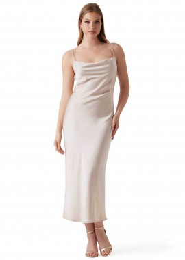 GUESS - Guess γυναικείο midi αμάνικο φόρεμα με λεπτή τιράντα Slim Fit