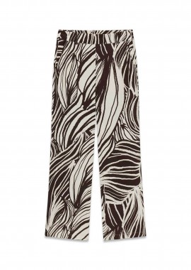 GUESS - Guess γυναικείο παντελόνι με ελαστική μέση και print Wide Leg
