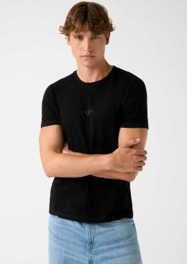 GUESS - Guess ανδρικό T-shirt με κεντημένο λογότυπο Slim Fit - M2YI72I3Z14 Μαύρο