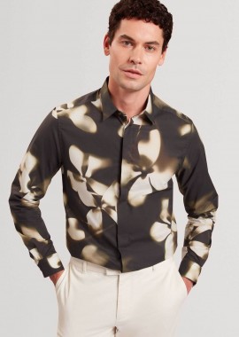 TED BAKER - Ted Baker ανδρικό πουκάμισο με photographic floral print Regular Fit