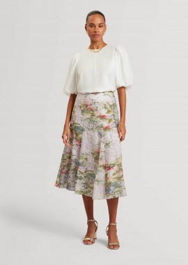 TED BAKER - Ted Baker γυναικεία midi φούστα με floral print Relaxed Fit