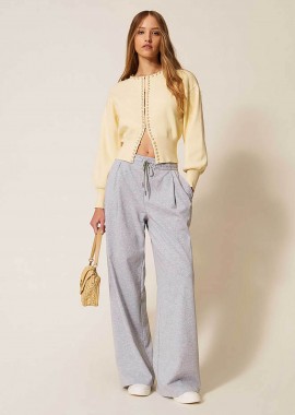 TWINSET - Twinset γυναικείο παντελόνι φόρμας Wide Leg - 261LL2BHH Γκρι