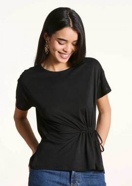 LA FEE MARABOUTEE - La Fée Maraboutée γυναικεία μπλούζα μονόχρωμη Loose Fit - FL-TS-FLUX-L Μαύρο