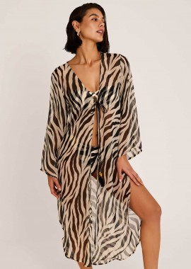 SELMARK - Selmark γυναικείο κιμονό με all-over print - SELM-BP297-126 Μαύρο